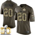 Nike Carolina Panthers #20 Kurt Coleman Green Super Bowl 50 Men's Stitched NFL Limited Salute to Service Jersey