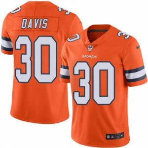 Nike Denver Broncos #30 Terrell Davis Orange Men\'s Stitched NFL Limited Rush Jersey