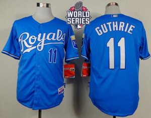 Kansas City Royals #11 Jeremy Guthrie Light Blue Alternate Cool Base W 2015 World Series Patch Stitched MLB Jersey