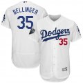 Dodgers #35 Cody Bellinger White 2018 World Series Flexbase Player Jersey