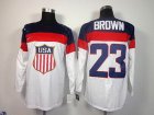 2014 Olympic Team USA #23 Dustin Brown White Stitched NHL