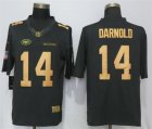 Nike Jets #14 Sam Darnold Anthracite Gold Salute To Service Limited Jersey