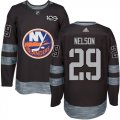 New York Islanders #29 Brock Nelson Black 1917-2017 100th Anniversary Stitched NHL Jersey