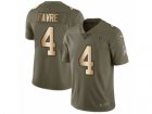 Men Nike Atlanta Falcons #4 Brett Favre Limited Olive Gold 2017 Salute to Service NFL Jersey