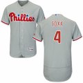 Men's Majestic Philadelphia Phillies #4 Jimmy Foxx Grey Flexbase Authentic Collection MLB Jersey