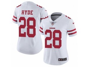 Women Nike San Francisco 49ers #28 Carlos Hyde Vapor Untouchable Limited White NFL Jersey