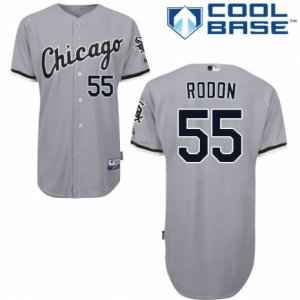 Men\'s Majestic Chicago White Sox #55 Carlos Rodon Replica Grey Road Cool Base MLB Jersey