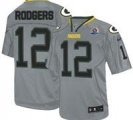 Nike Packers #12 Aaron Rodgers Lights Out Grey With Hall of Fame 50th Patch NFL Elite Jersey