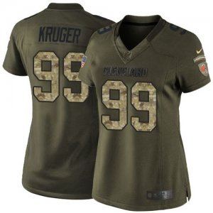Women Nike Cleveland Browns #99 Paul Kruger Green Salute to Service Jerseys