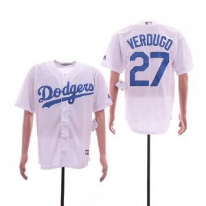 Dodgers #27 Alex Verdugo White Cool Base Jersey