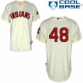 Men's Majestic Cleveland Indians #48 Tommy Hunter Replica Cream Alternate 2 Cool Base MLB Jersey