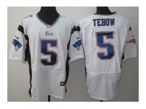 Nike NFL New England Patriots #5 Tim Tebow white Jerseys[Elite]