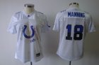 women nfl indianapolis colts #18 manning white[2011 fem fan]