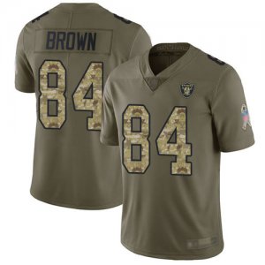 Nike Raiders #84 Antonio Brown Olive Camo Salute to Service Limited Jersey