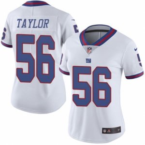 Women\'s Nike New York Giants #56 Lawrence Taylor Limited White Rush NFL Jersey