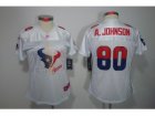 Nike Women NFL Houston Texans #80 Andre Johnson White(2012 Fem Fan Elite Jerseys)