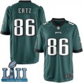 Nike Eagles #86 Zach Ertz Green Youth 2018 Super Bowl LII Game Jersey