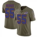 Nike Bills #55 Jerry Hughes Olive Salute To Service Limited Jersey