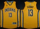 NBA Men Revolution 30 Indiana Pacers #13 Paul George Yellow Stitched Jersey