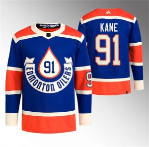 Men\'s Edmonton Oilers #91 Evander Kane 2023 Royal Heritage Classic Primegreen Stitched Jersey