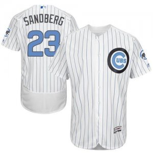 Chicago Cubs #23 Ryne Sandberg White(Blue Strip) Flexbase Authentic Collection 2016 Fathers Day Stitched Baseball Jersey
