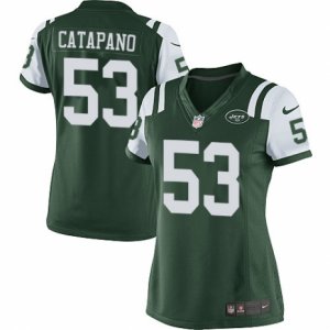 Women\'s Nike New York Jets #53 Mike Catapano Limited Green Team Color NFL Jersey