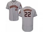Houston Astros #22 Josh Reddick Authentic Grey Road 2017 World Series Bound Flex Base MLB Jersey