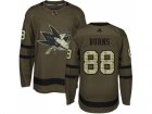 Adidas San Jose Sharks #88 Brent Burns Green Salute to Service Stitched NHL Jersey