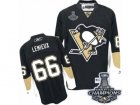 Youth Reebok Pittsburgh Penguins #66 Mario Lemieux Premier Black Home 2017 Stanley Cup Champions NHL Jersey