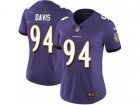Women Nike Baltimore Ravens #94 Carl Davis Vapor Untouchable Limited Purple Team Color NFL Jersey