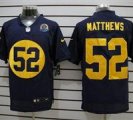 Nike Packers #52 Clay Matthews Navy Blue With Hall of Fame 50th Patch NFL Elite Jersey