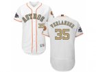 Men Houston Astros #35 Justin Verlander White FlexBase Authentic 2018 Gold Program Stitched Baseball Jersey