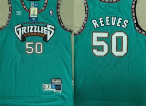 Grizzlies #50 Bryant Reeves Teal Hardwood Classics Jersey