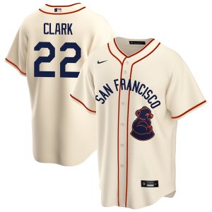 Giants 22 Jack Clark Cream Nike 1946 Throwback Cool Base Jersey