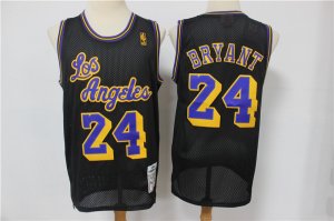 Lakers #24 Kobe Bryant Black Hardwood Classics Mesh Jersey