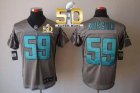 Nike Carolina Panthers #59 Luke Kuechly Grey Shadow Super Bowl 50 Men Stitched NFL Elite Jersey