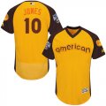 Mens Majestic Baltimore Orioles #10 Adam Jones Yellow 2016 All-Star American League BP Authentic Collection Flex Base MLB Jersey