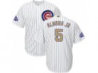 Youth Chicago Cubs #5 Albert Almora Jr. White(Blue Strip) 2017 Gold Program Cool Base Stitched MLB Jersey