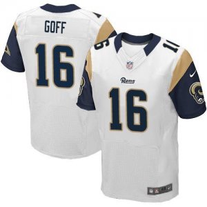 Nike St. Louis Rams #16 Jared Goff White Men\'s Stitched NFL Elite Jersey