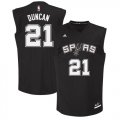 Spurs #21 Tim Duncan Black Fashion Replica Jersey