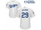 Los Angeles Dodgers #29 Scott Kazmir Replica White Home 2017 World Series Bound Cool Base MLB Jersey