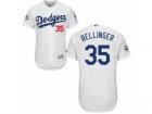 Los Angeles Dodgers #35 Cody Bellinger Authentic White Home 2017 World Series Bound Flex Base MLB Jersey