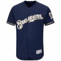 Men's Milwaukee Brewers Majestic Alternate Home Blank Navy Flex Base Authentic Collection Team Jersey