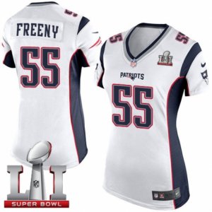 Womens Nike New England Patriots #55 Jonathan Freeny Elite White Super Bowl LI 51 NFL Jersey