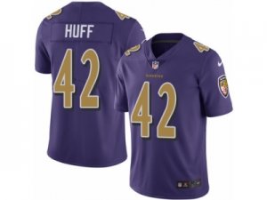 Mens Nike Baltimore Ravens #42 Marqueston Huff Purple Rush NFL Jersey