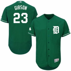 Men\'s Majestic Detroit Tigers #23 Kirk Gibson Green Celtic Flexbase Authentic Collection MLB Jersey