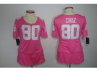 Nike Womens New York Giants #80 Victor Cruz Pink Jerseys[breast Cancer Awareness]