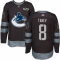 Mens Adidas Vancouver Canucks #8 Christopher Tanev Authentic Black 1917-2017 100th Anniversary NHL Jersey