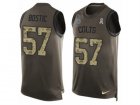 Mens Nike Indianapolis Colts #57 Jon Bostic Limited Green Salute to Service Tank Top NFL Jersey