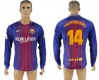 2017-18 Barcelona 14 MASCHERANO Home Long Sleeve Thailand Soccer Jersey